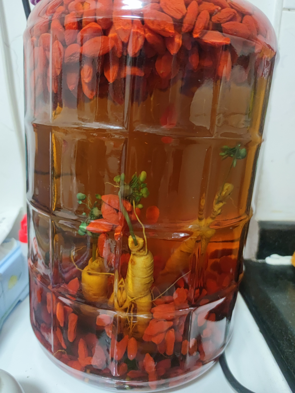 人参泡酒开花了[赞同]