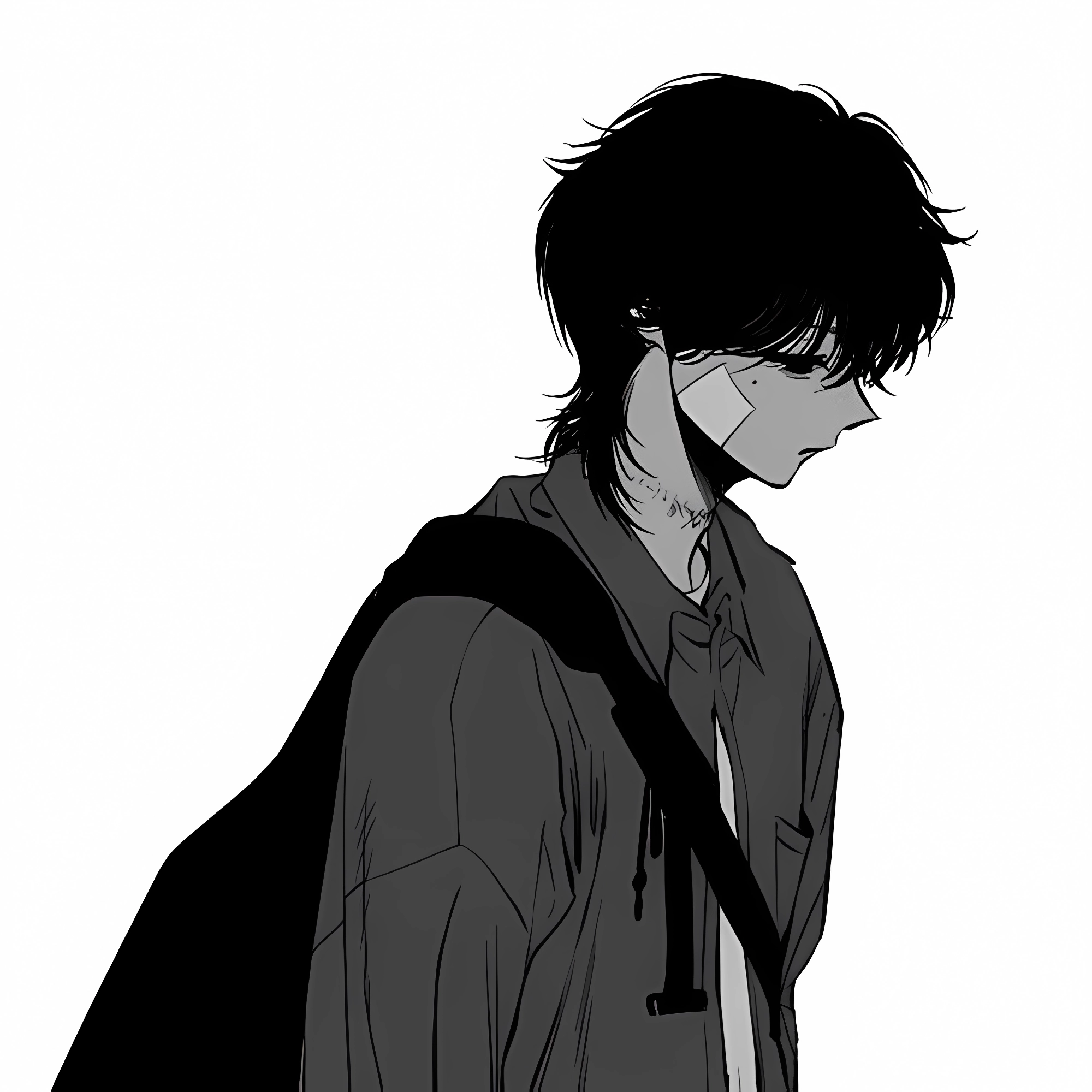 黑白动漫男生头像 #头像# #动漫男生头像# #黑白动漫头像