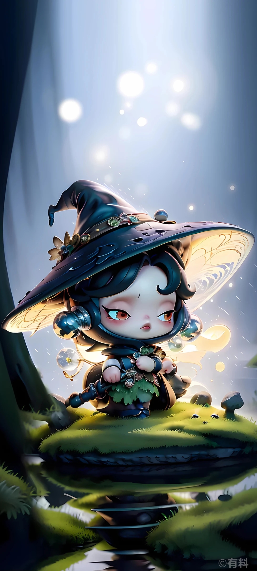 我今天在公园看到一个超可爱的精灵,它坐在花丛里,眼睛都还没睁开,真