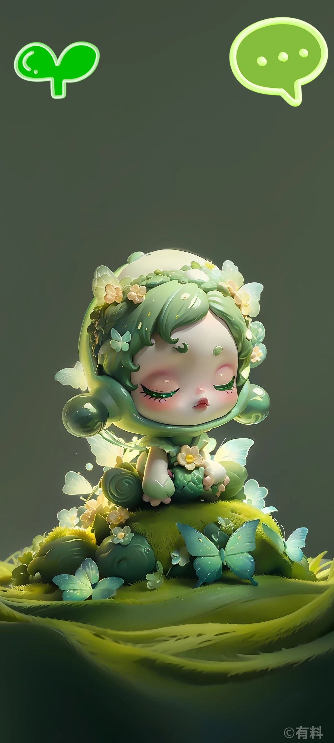 我今天在公园看到一个超可爱的精灵,它坐在花丛里,眼睛都还没睁开,真