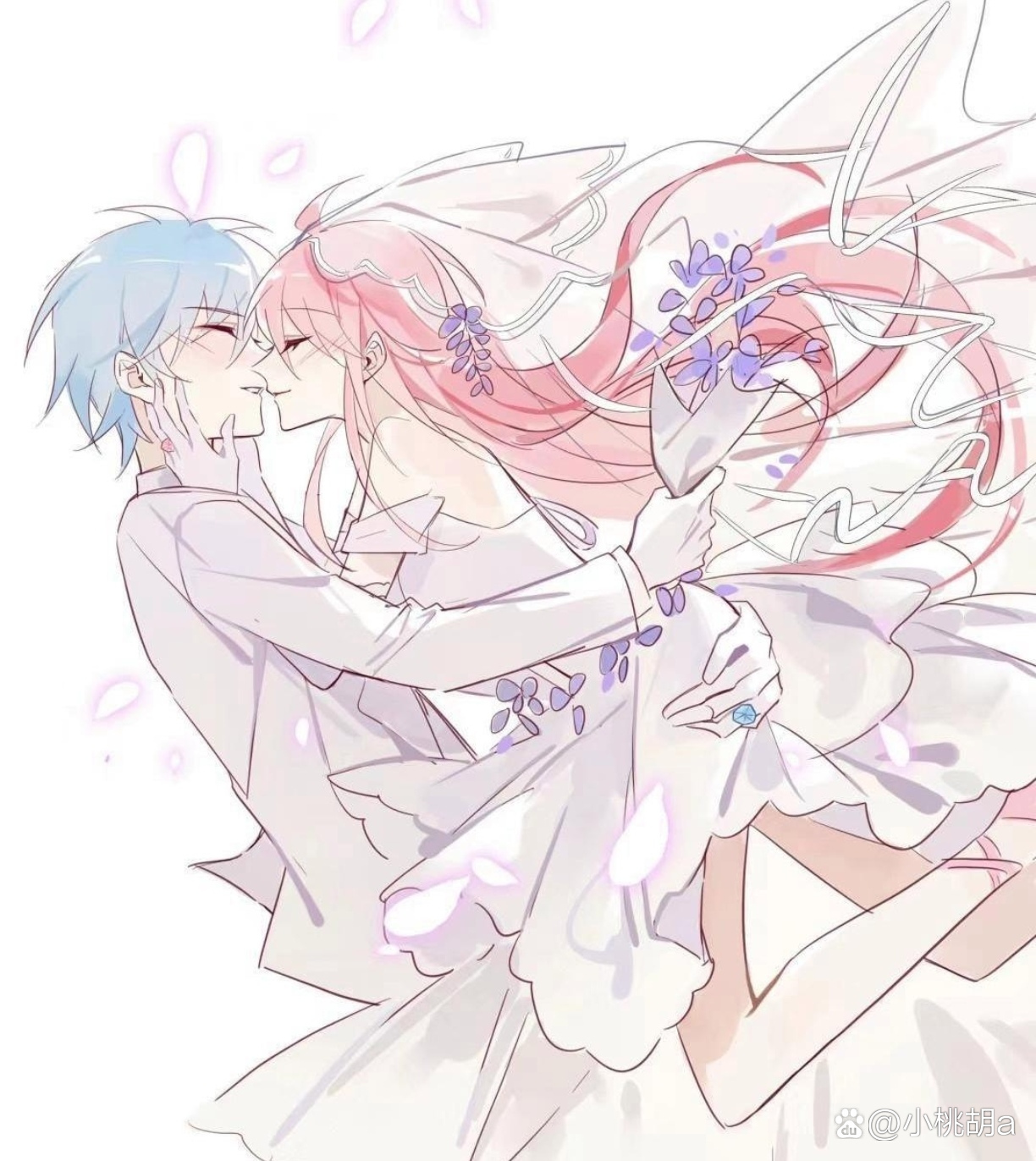 小粉和小蓝太恩爱