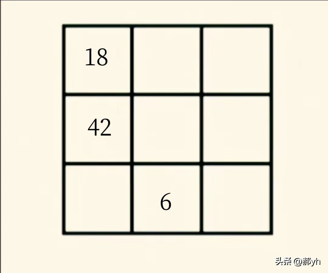 九宫格数学题 题目图片