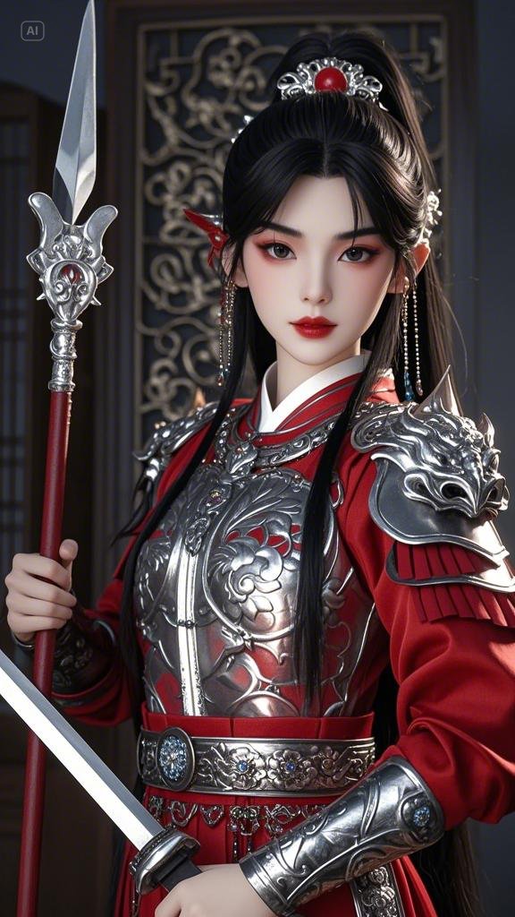 哇,这身盔甲真是太酷了,小姐姐拿着剑英气逼人,我也要去当个女侠!