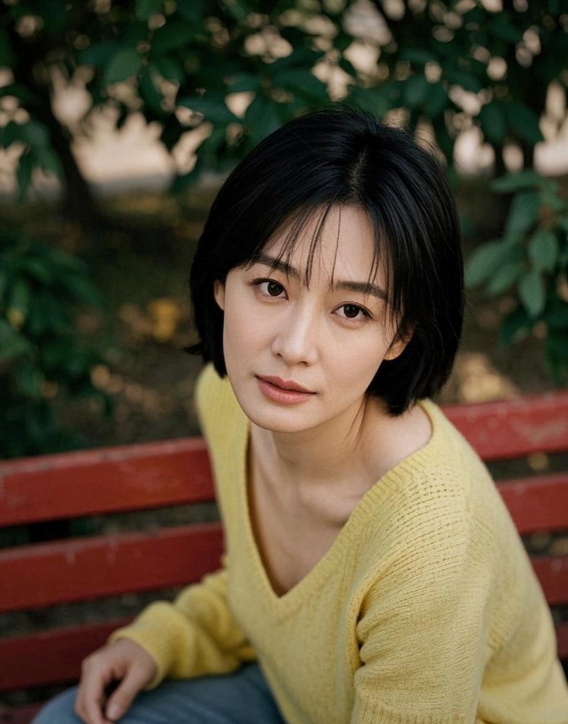 黄毛衣似暖阳璀璨, 牛仔裤写满自在悠闲