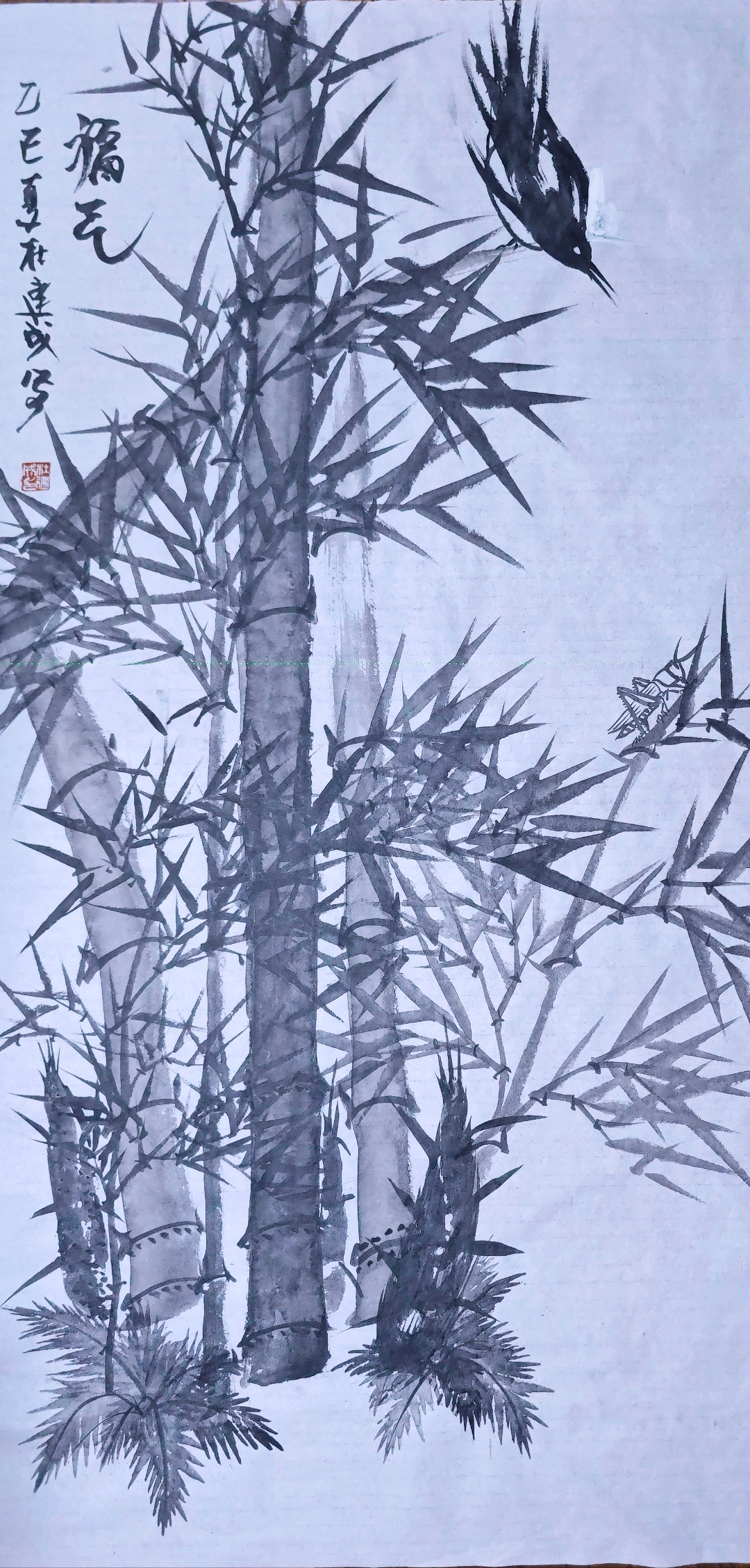 阳刚竹画《福气》,如君子风骨,节节向上,藏凌云之志