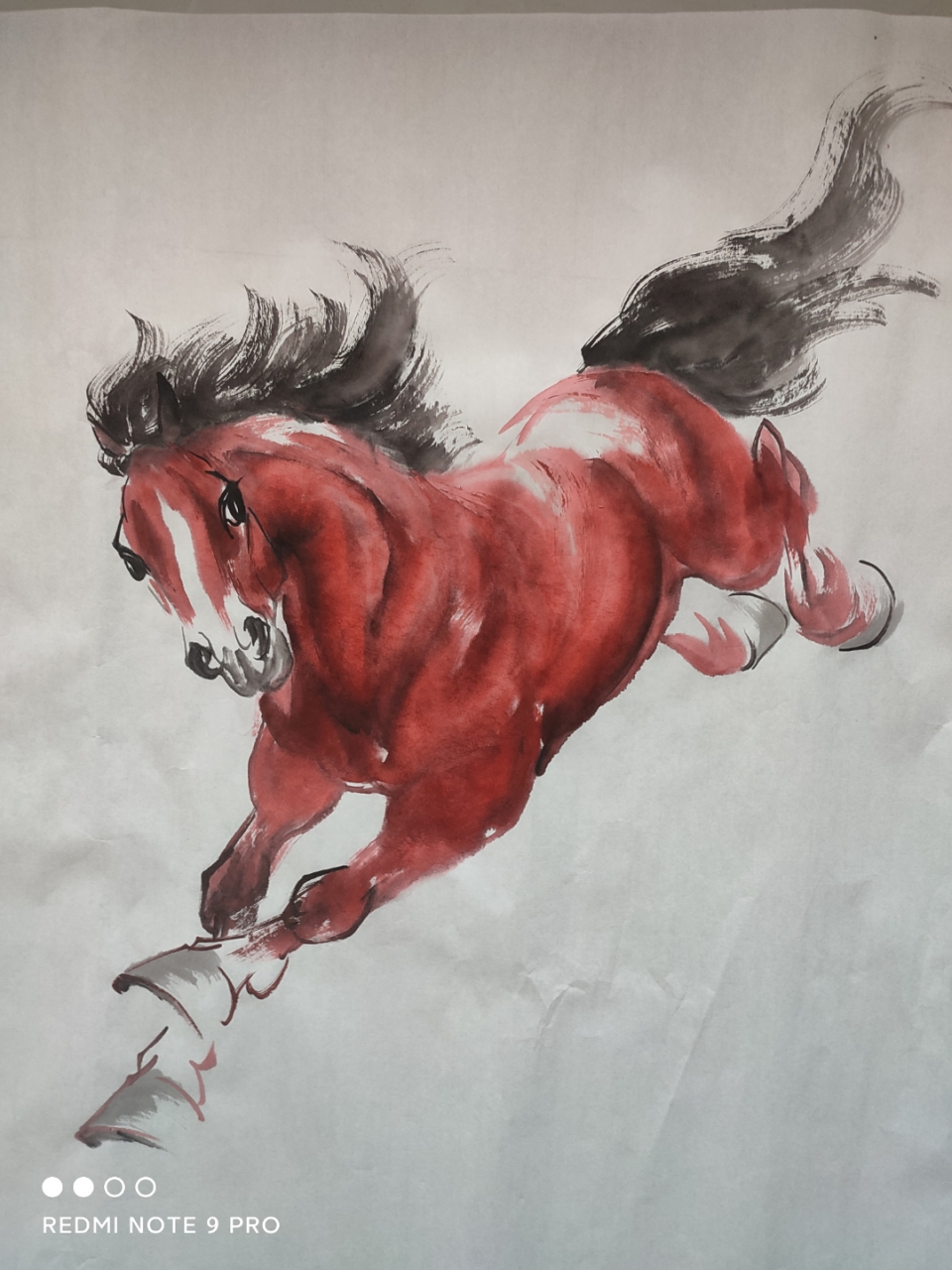 刘启昌彩墨写意画马作品