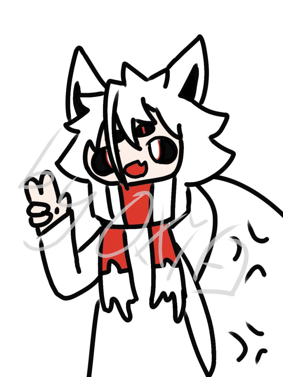 兽人# #兽设#  qxy白的拟人形象 (ps:帽子换成围巾了哦(-ω-`))