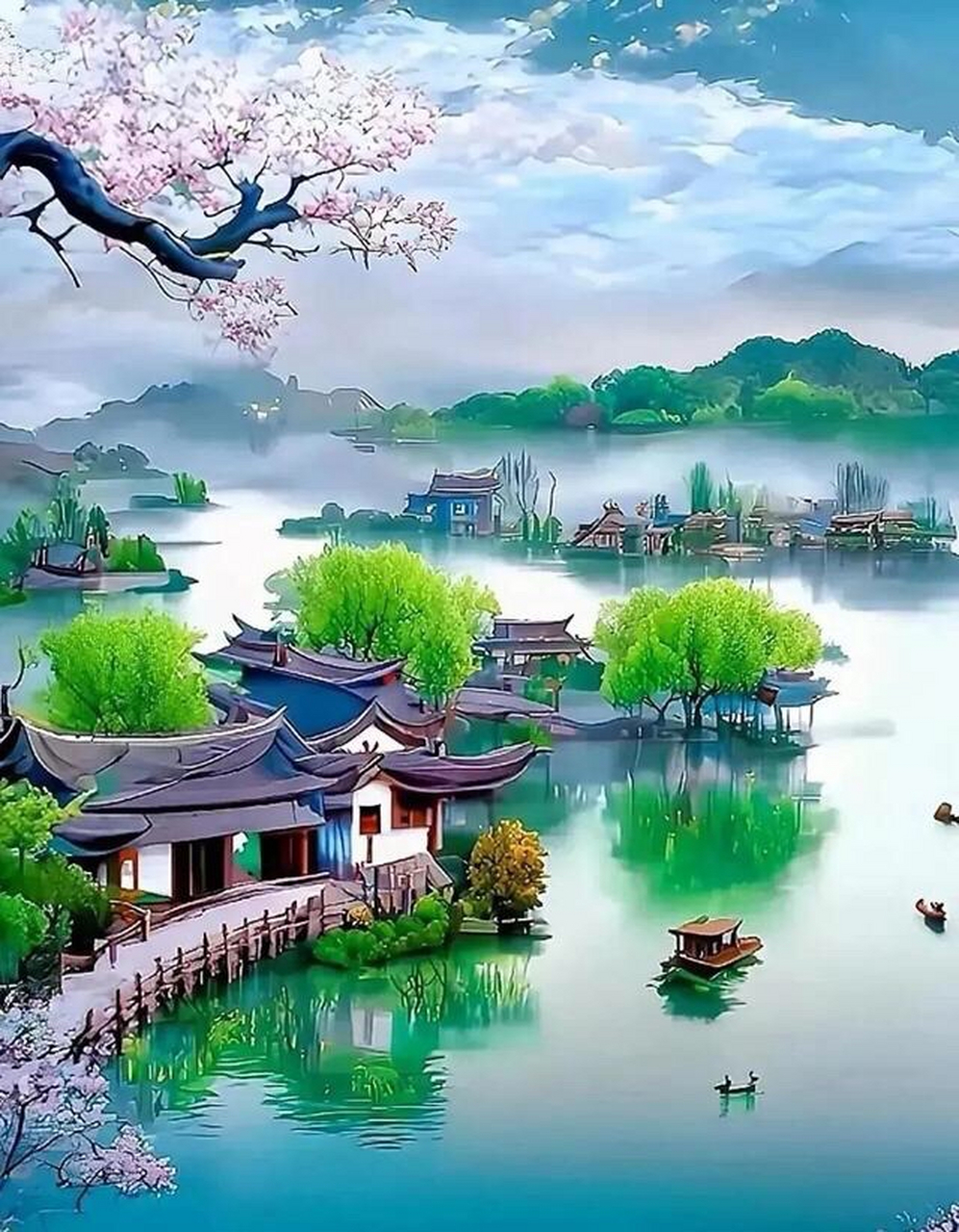 江山如画的美景.