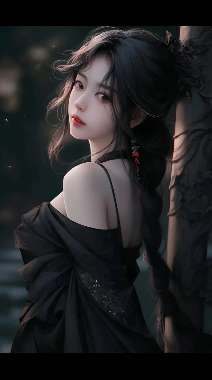 黑色系女神头像壁纸[心]