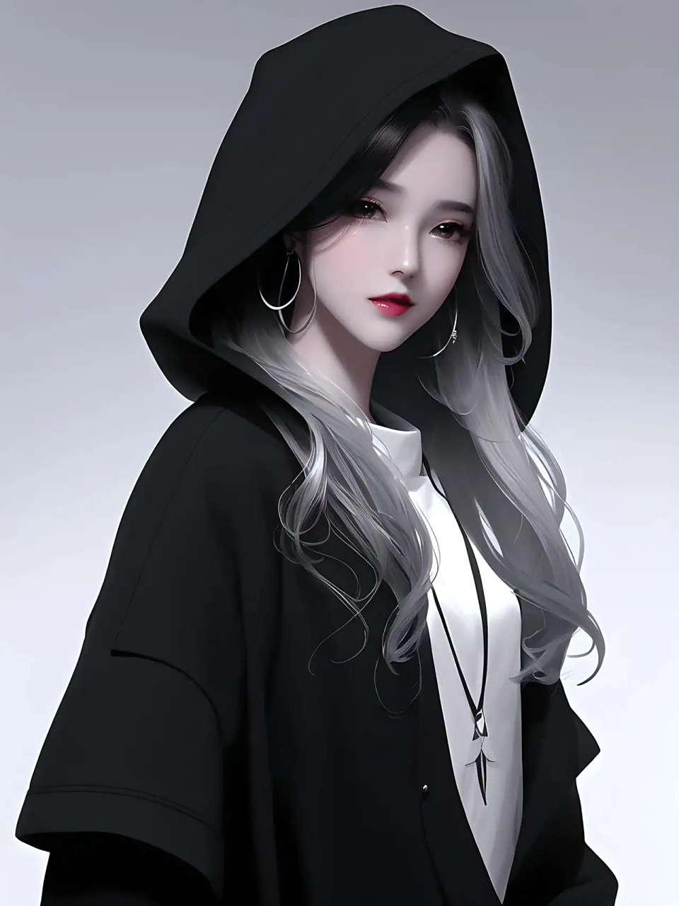 黑色系女神头像壁纸[心]