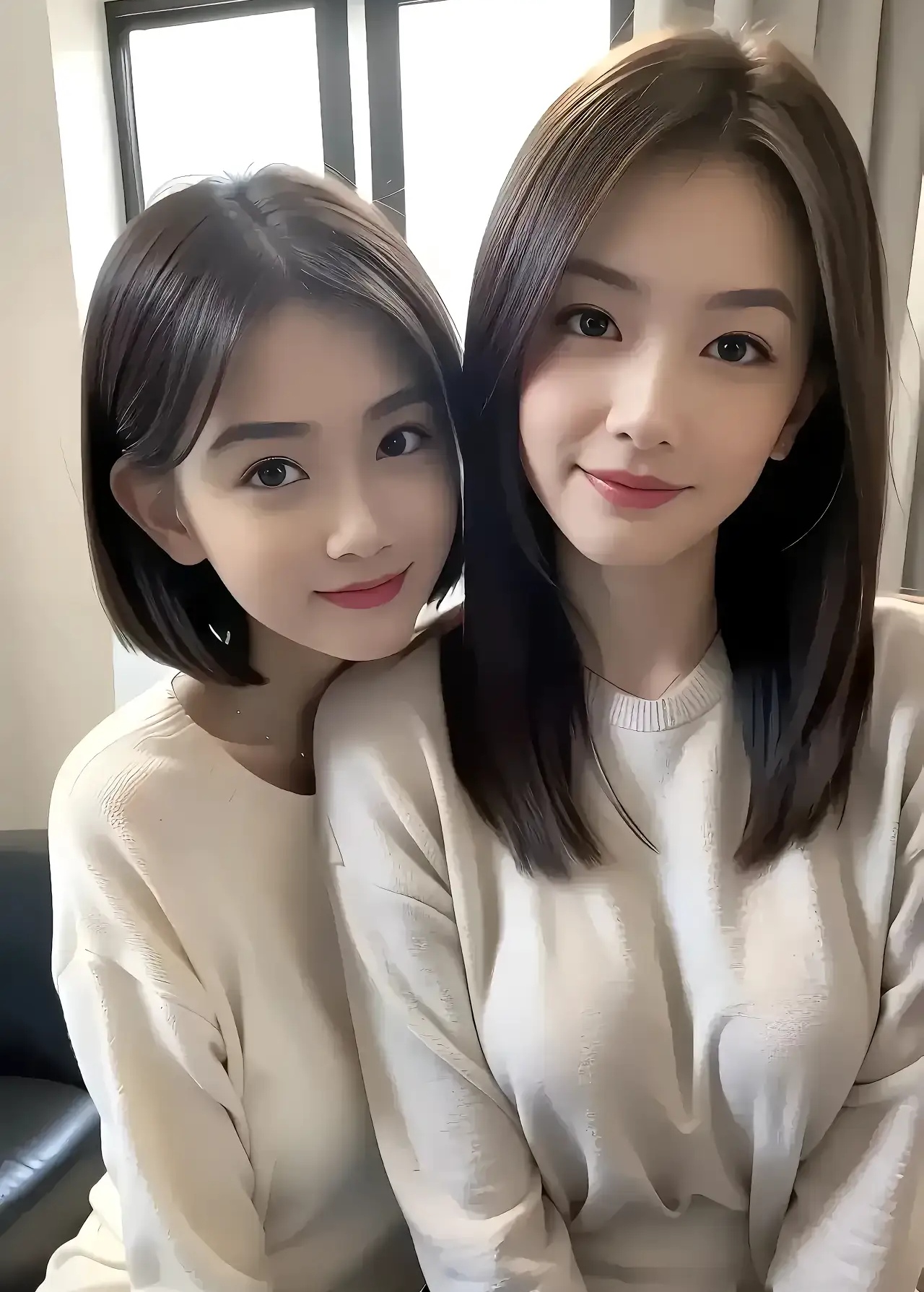 可爱的双胞胎姐妹