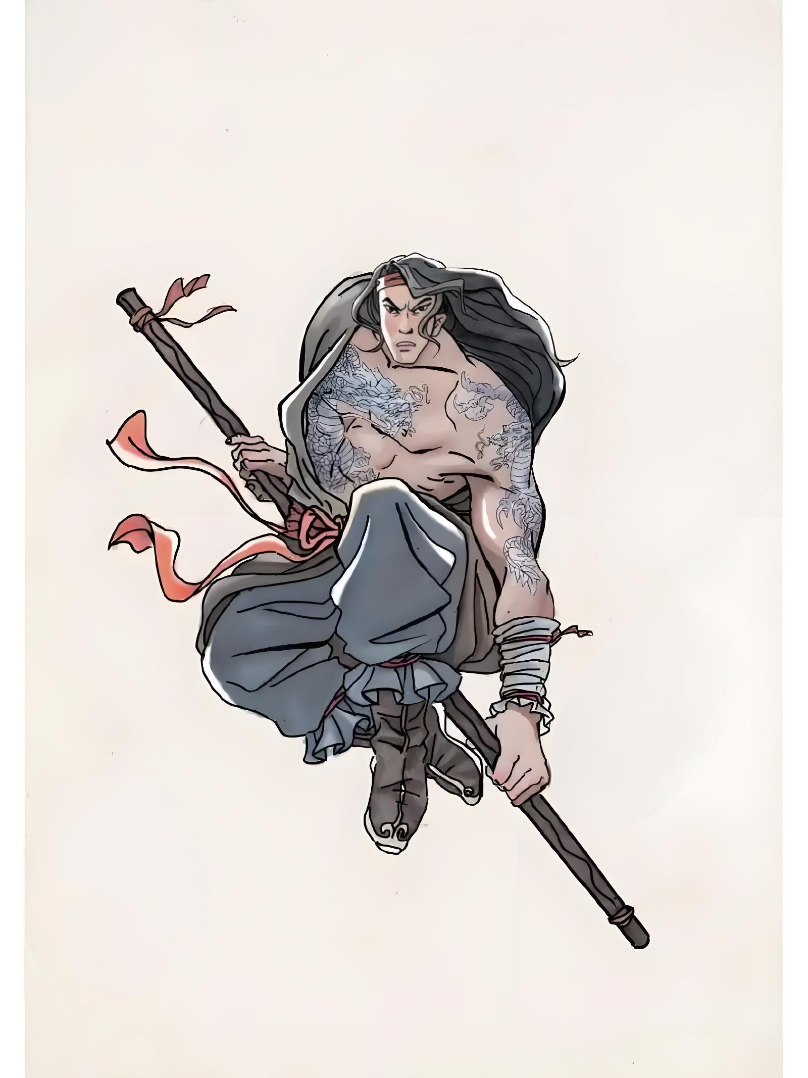 后投身梁山,战功赫赫,成为义史进九纹龙史进史进图片史进人物形象九纹