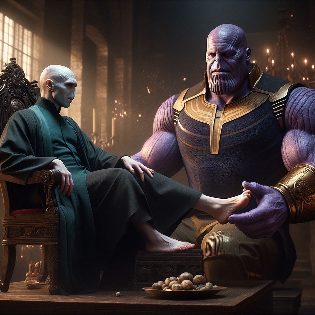 灭霸穿越到哈利波特宇宙,给伏地魔大人捏脚