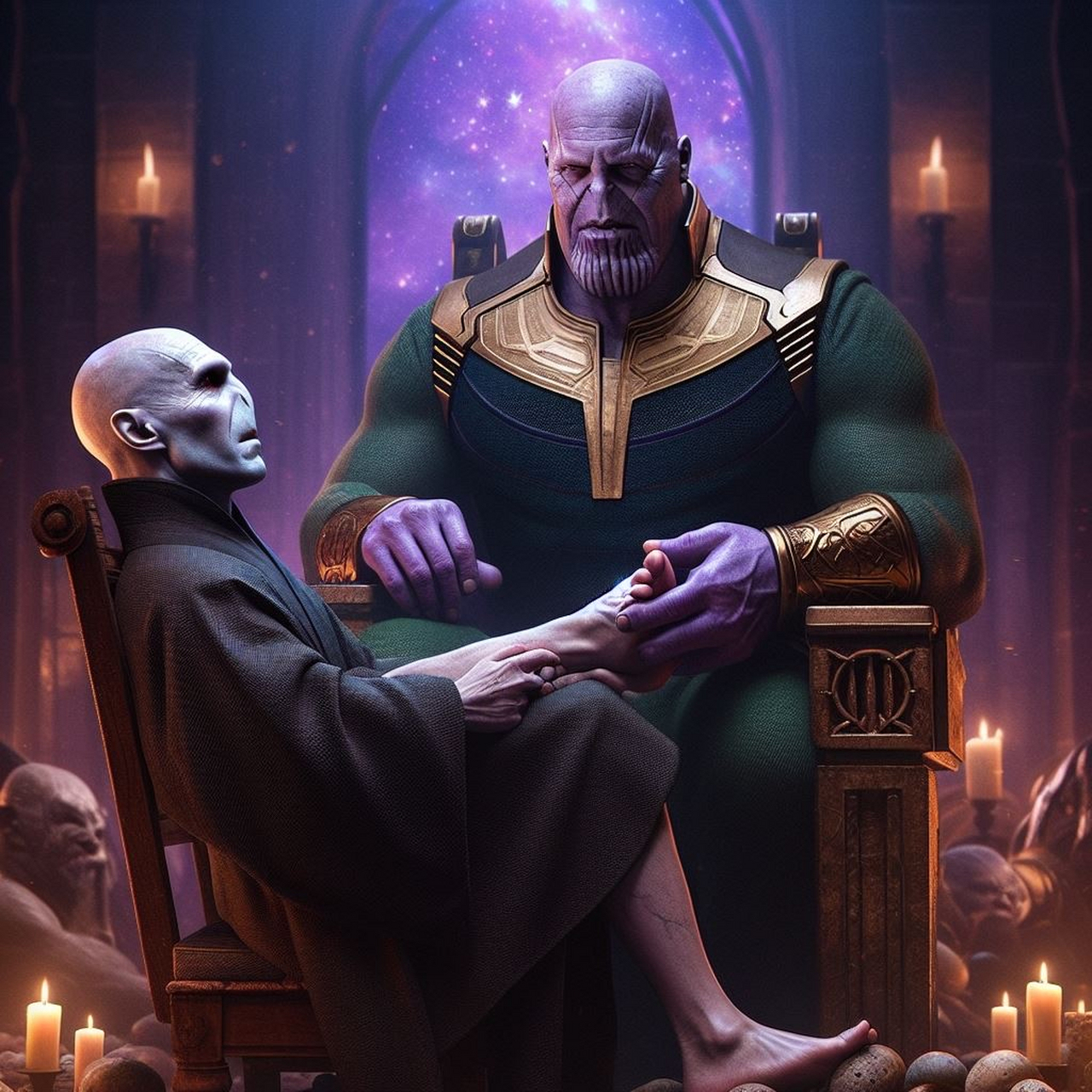 灭霸穿越到哈利波特宇宙,给伏地魔大人捏脚