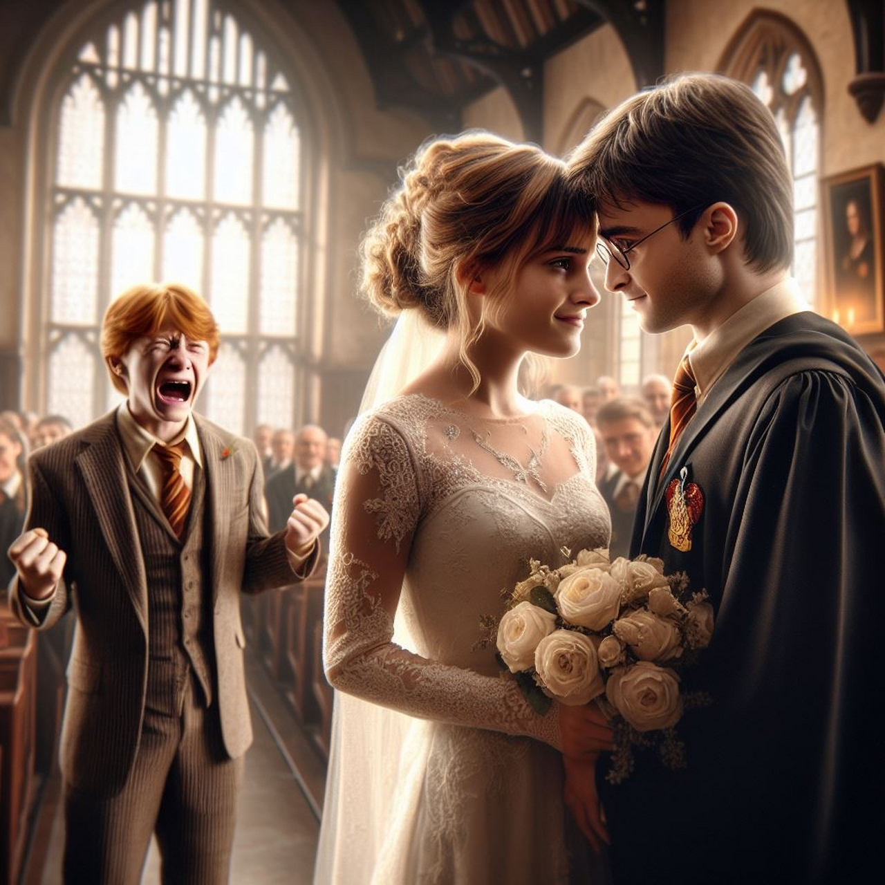 如果哈利波特和赫敏结婚,罗恩来参加婚礼[二哈]