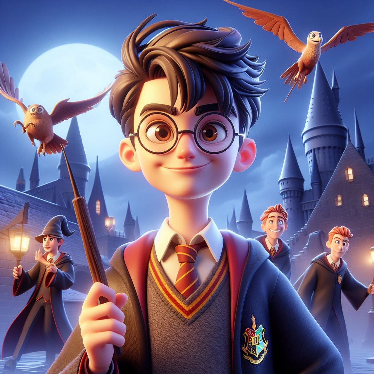 哈利波特的动画造型,很可爱!