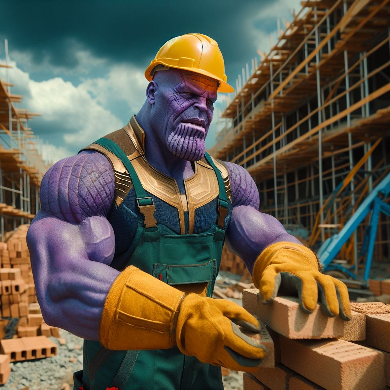 灭霸混得不好,都得在工地搬砖#影视# #搞笑# #漫威