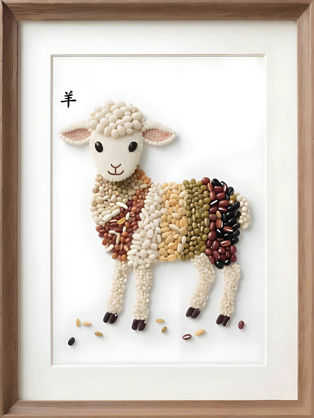 五谷十二生肖:这幅画也太有创意了吧,用豆子拼成一匹马,真是太有才了