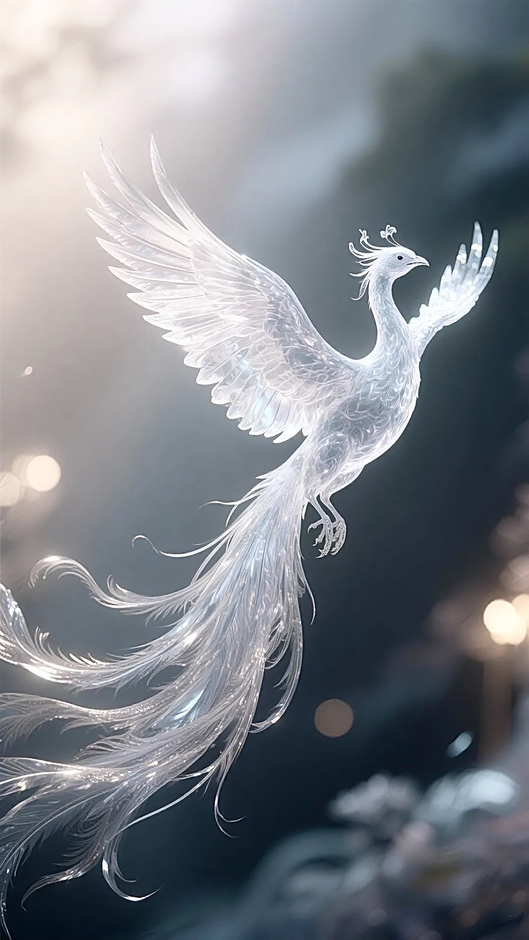 哇,这只冰凤在雪山上空翱翔,美得让人屏息!