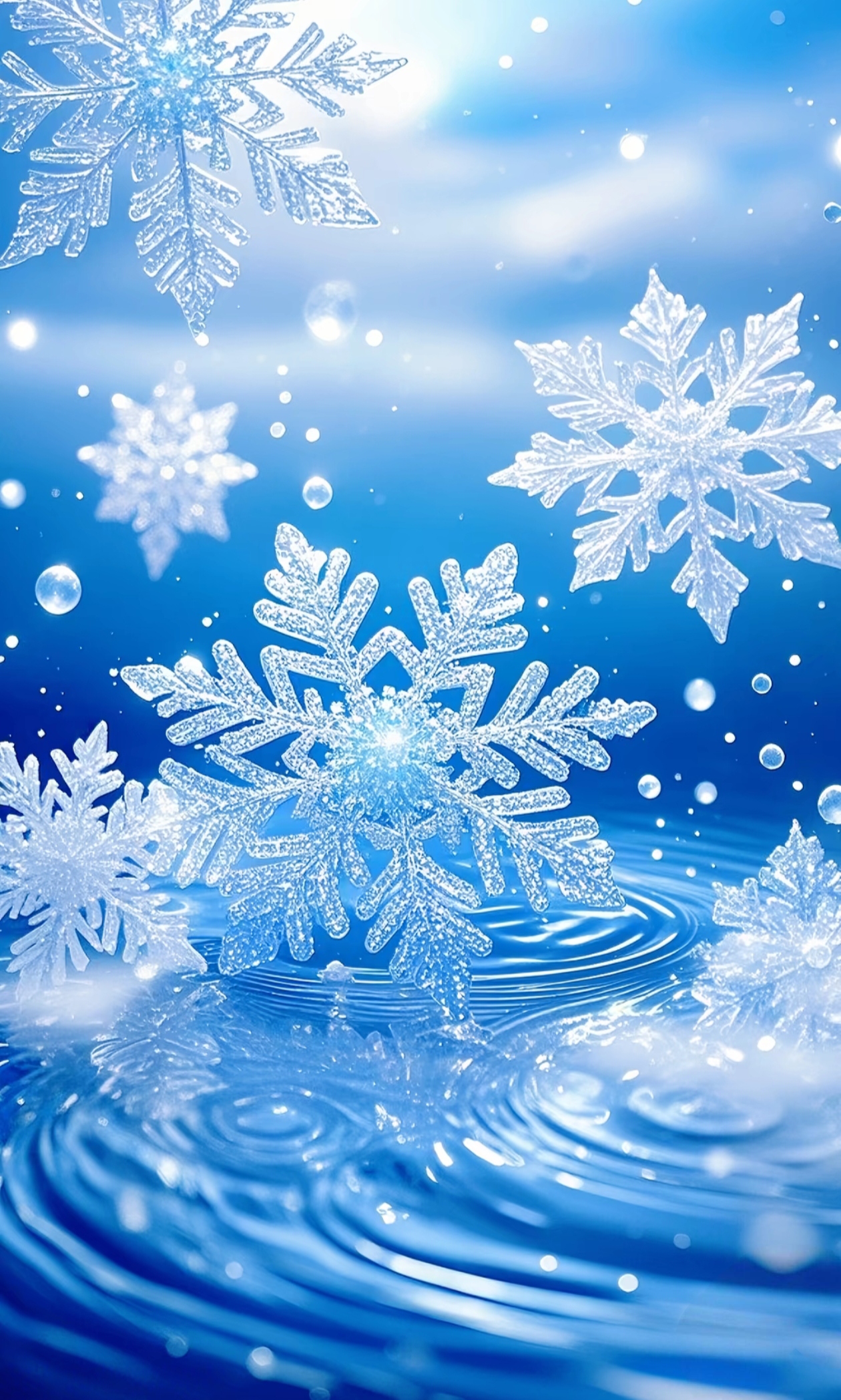 冬日梦幻,片片雪花飘落,如梦似幻,美得让人窒息