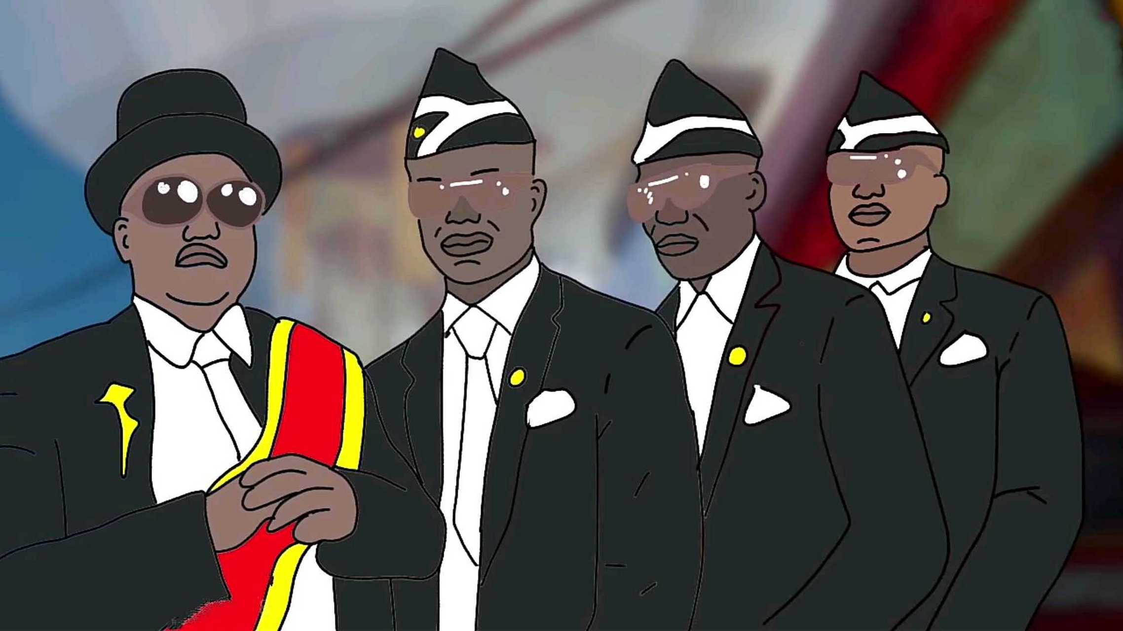 分享一些黑人抬棺的表情包[滑稽]