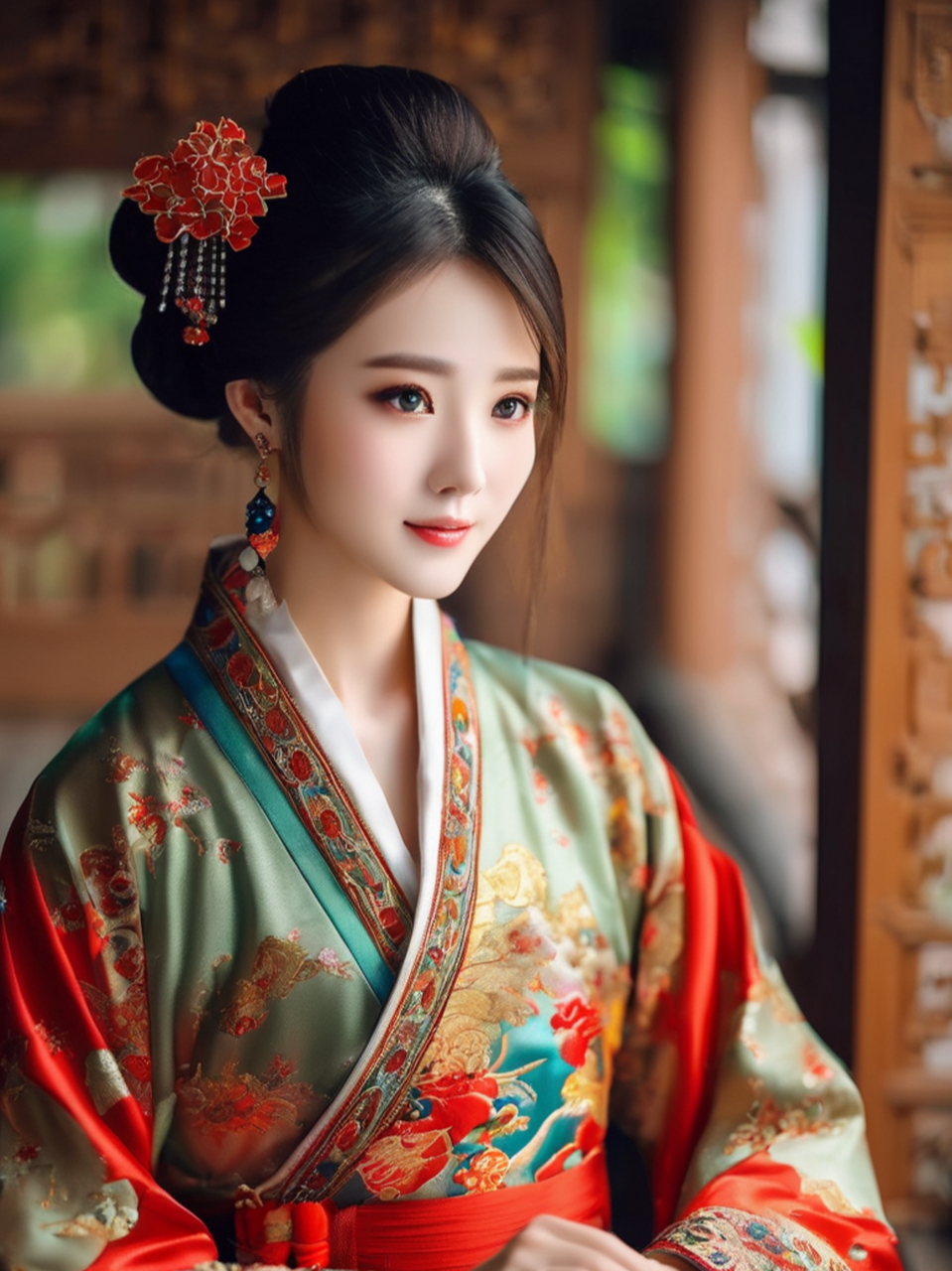 九位身穿古装的女子, 都是从画中走来的仙子!