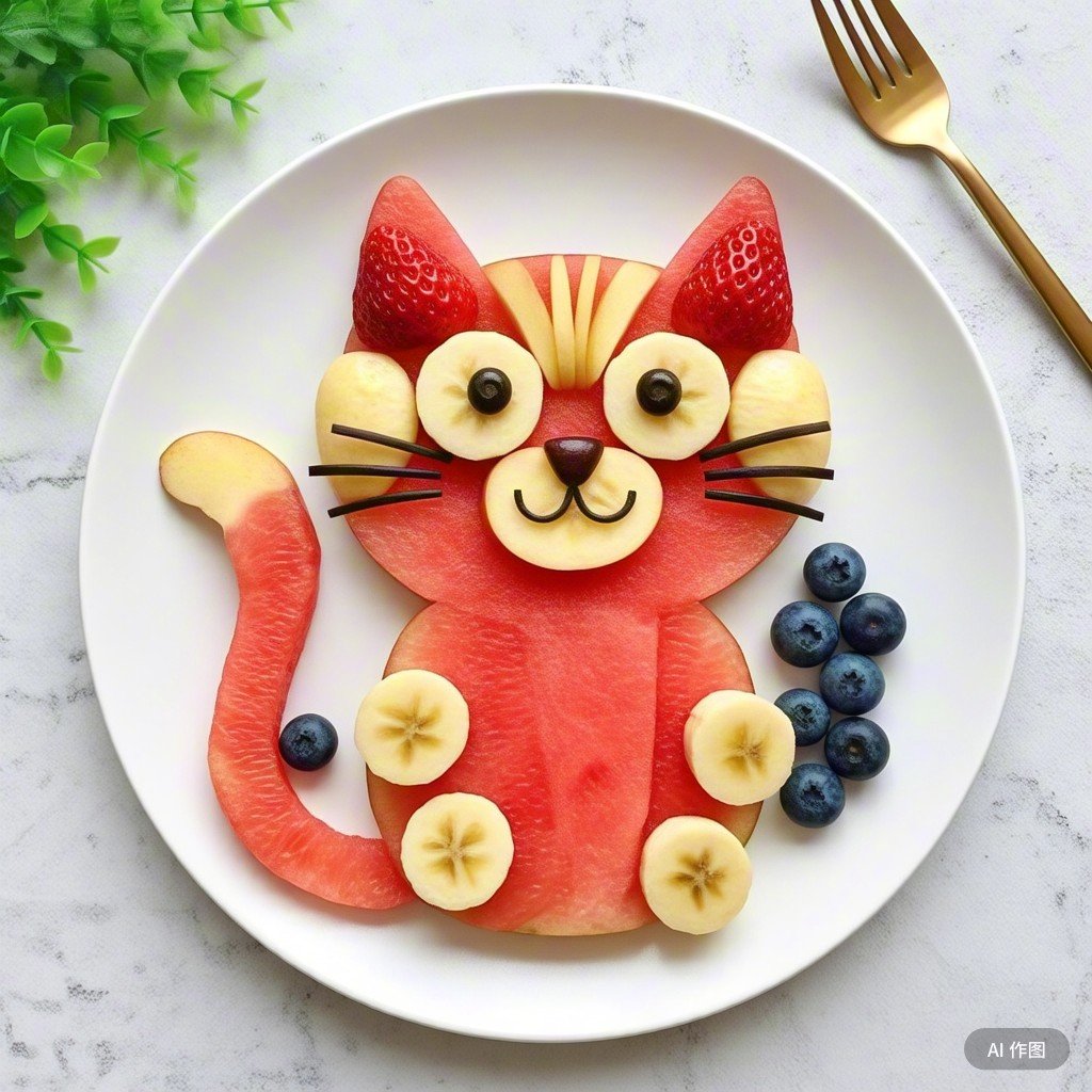 《可爱的动物造型水果拼盘,都舍不得吃了》  一盘精致的水果拼盘,让你