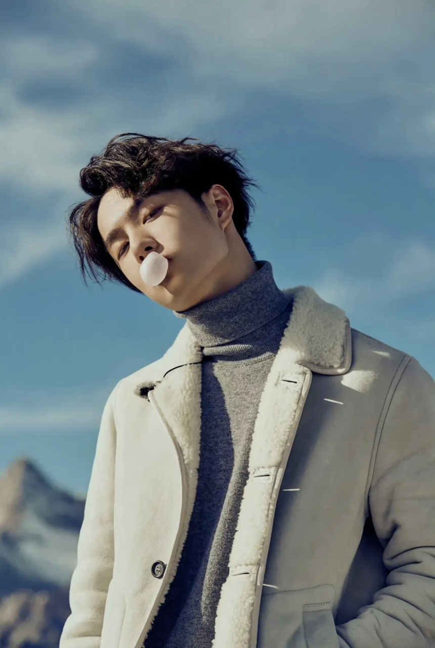 王义博给王一博拍的瑞士风光,摄影师说:他随随便便一站,就是一张大片