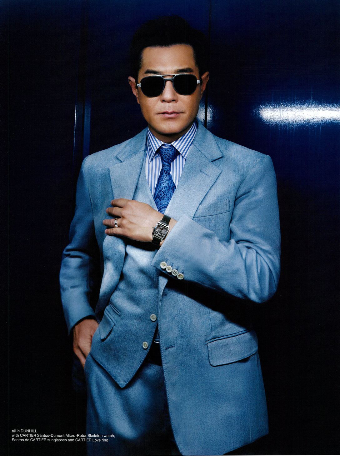 演员古天乐身着#dunhill2025春夏系列 look 18