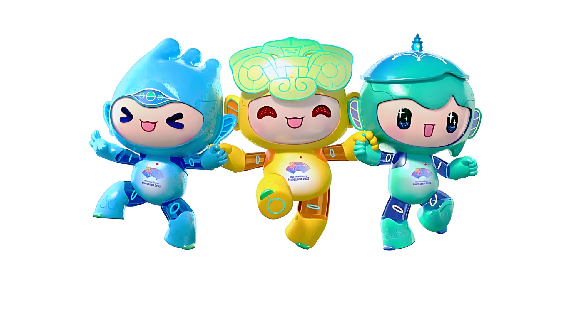 "江南忆"指杭州第19届亚运会吉祥物,分别取名"琮琮""莲莲""宸宸",是一