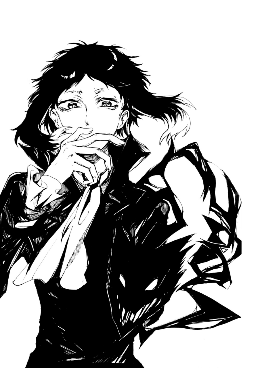 画了芥川,但是勾线笔#绘画# #文豪野犬