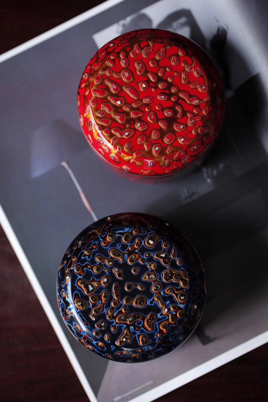 大漆制器,非遗手艺传承, 可为烟灰缸,亦可作为收纳罐.