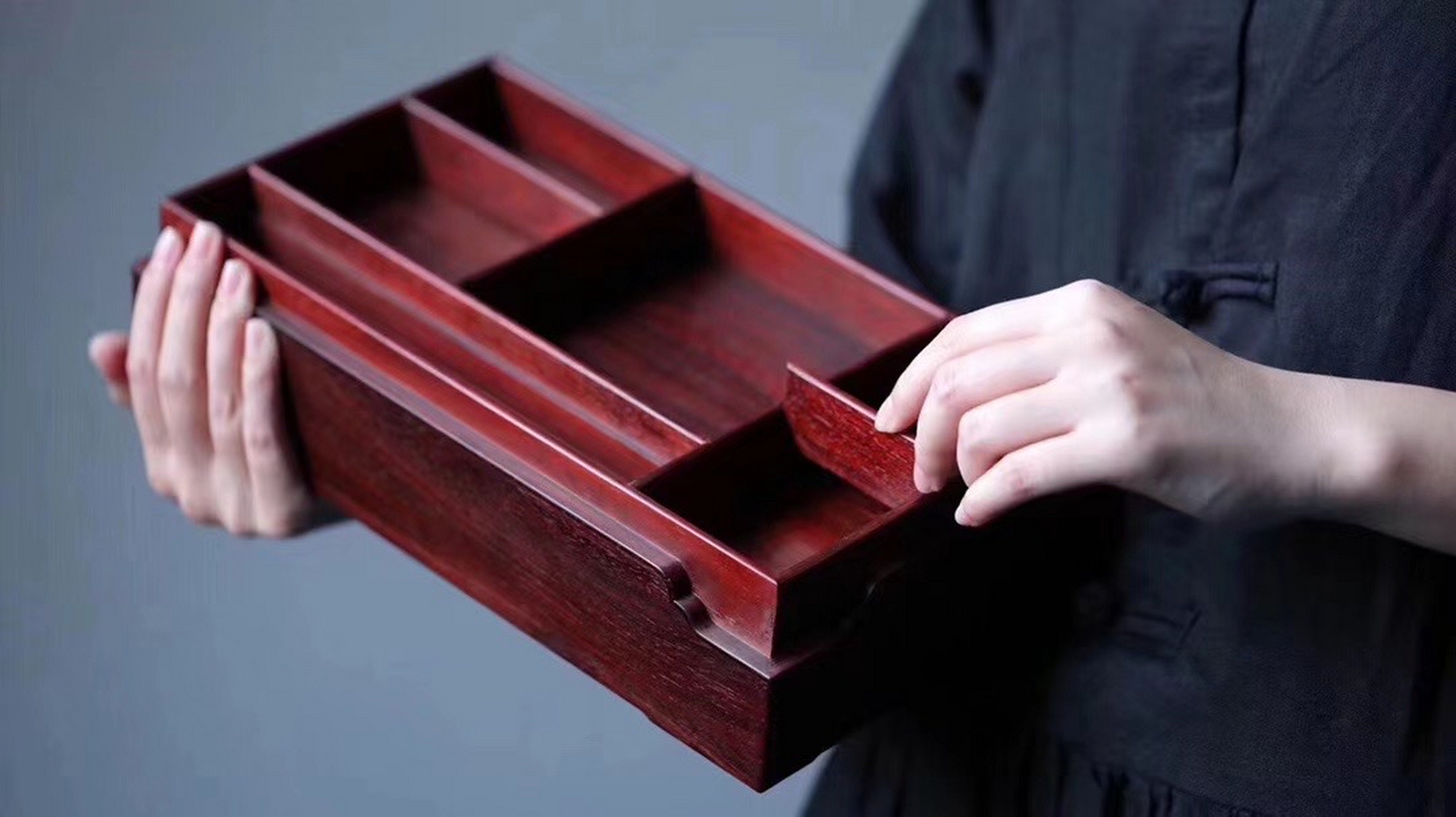 紫檀·机关多宝盒  给你的心爱首饰安个豪宅[得意] 传统榫卯结构 暗榫