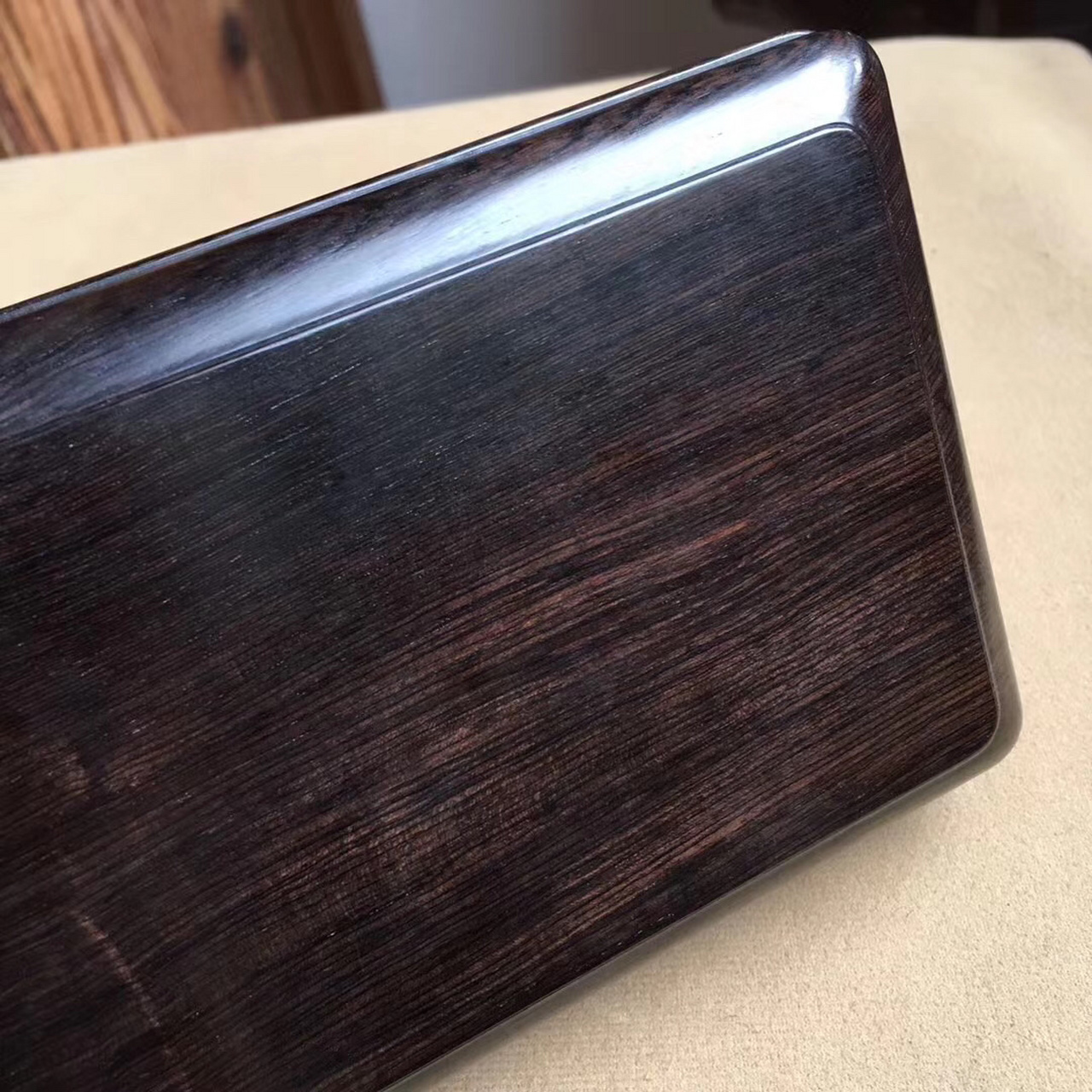 捡漏9215  紫光檀 首饰盒 整木车制 纹理精美 长15.5cm宽10.