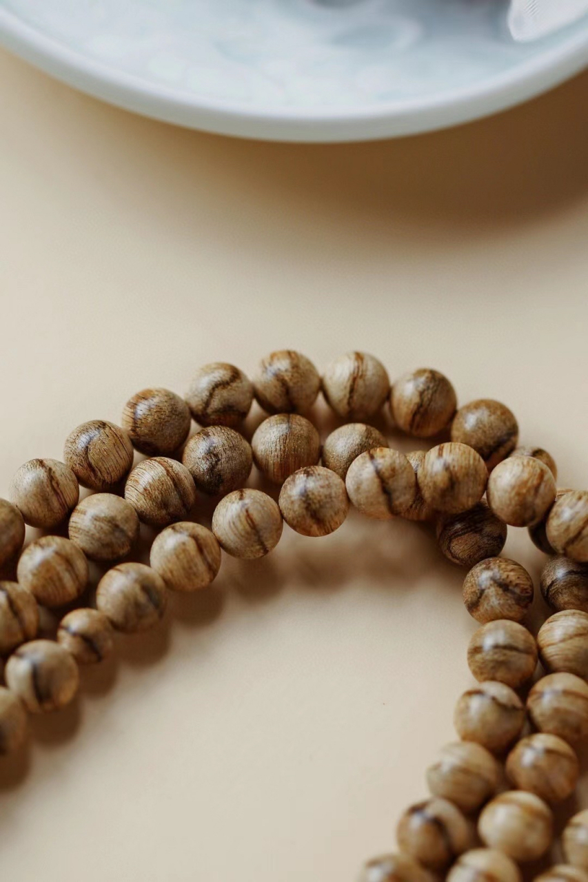 达拉干沉香虎斑纹8mm108颗手链 天然结香,油脂饱满,虎斑花纹漂亮,乳香