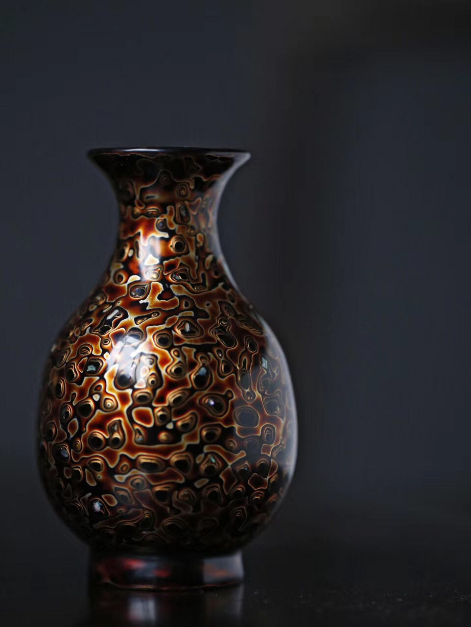 大漆 花瓶 底胎为紫光檀整木车制, 大漆遗世独美而深邃 寓意事事平安