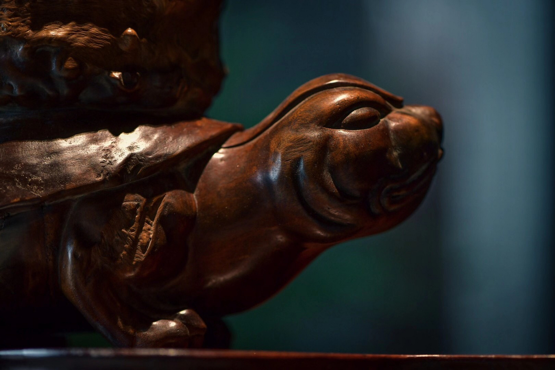 烟云|荔枝木龙龟香炉 藏级方物,整木雕制,奇趣味深,苍劲神力,卧之态