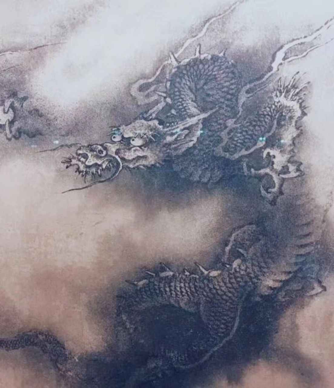 「双龙图」大茶罐  罐身金粉所作双龙龙动态参考  南宋陈容所绘「六龙