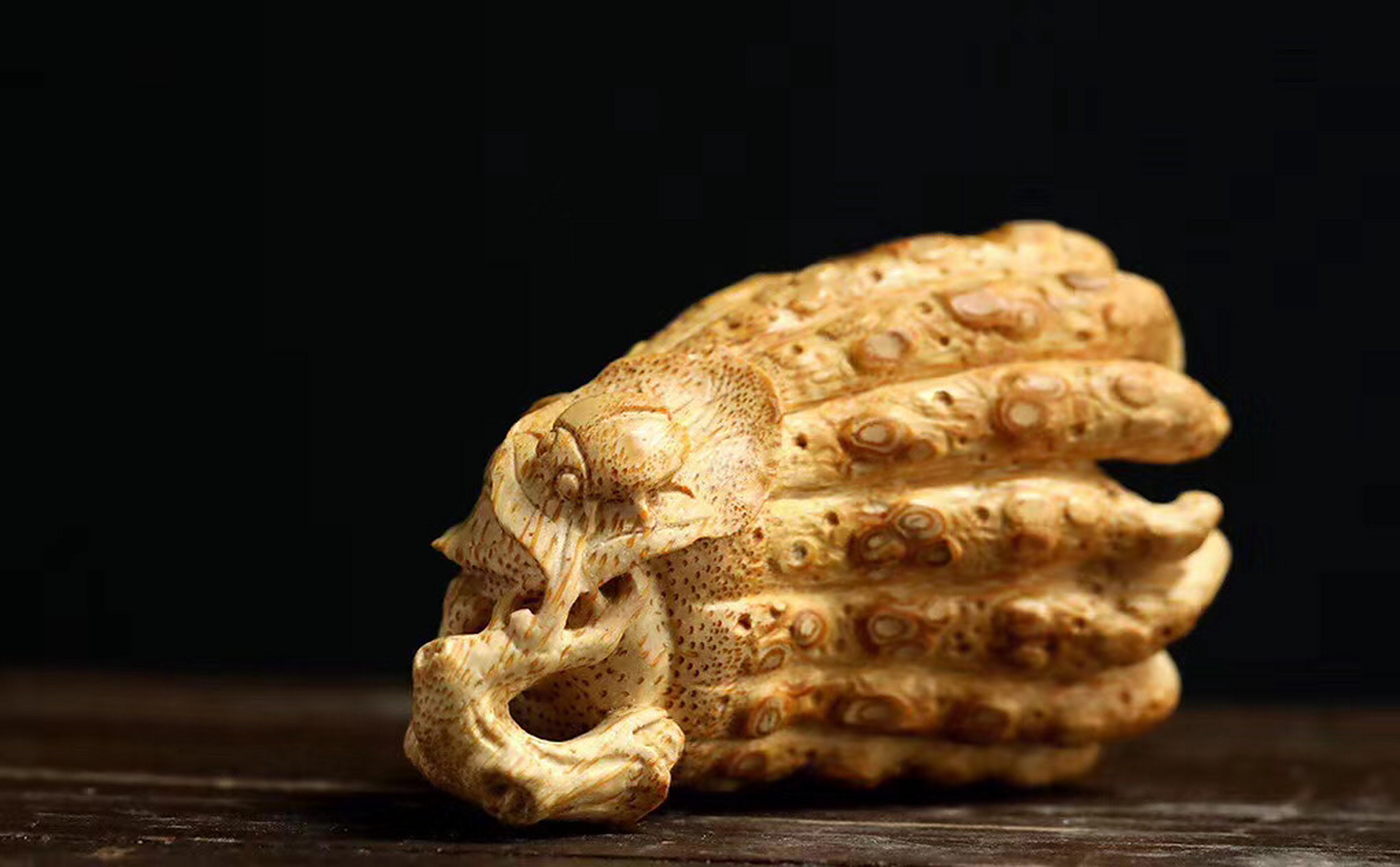 玉竹雕「佛手」  精选优质竹跟     满丁  名师本工     有福之手  雅