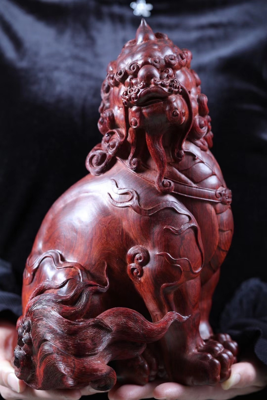 神兽狻猊—紫檀金星老料名家手稿