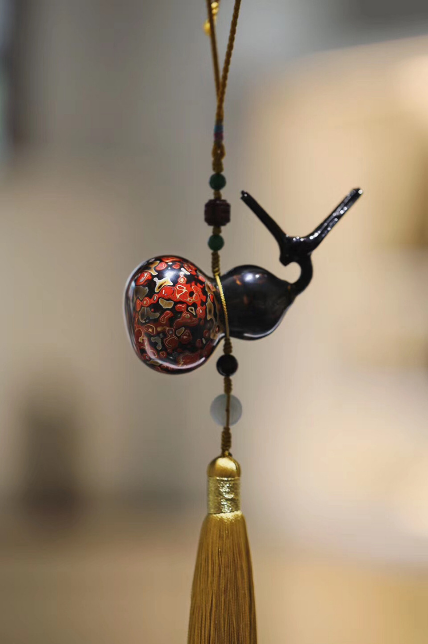 大漆【福禄】挂件  漆器,国之大器 天然葫芦,纯手工上漆,聚巧匠之技艺