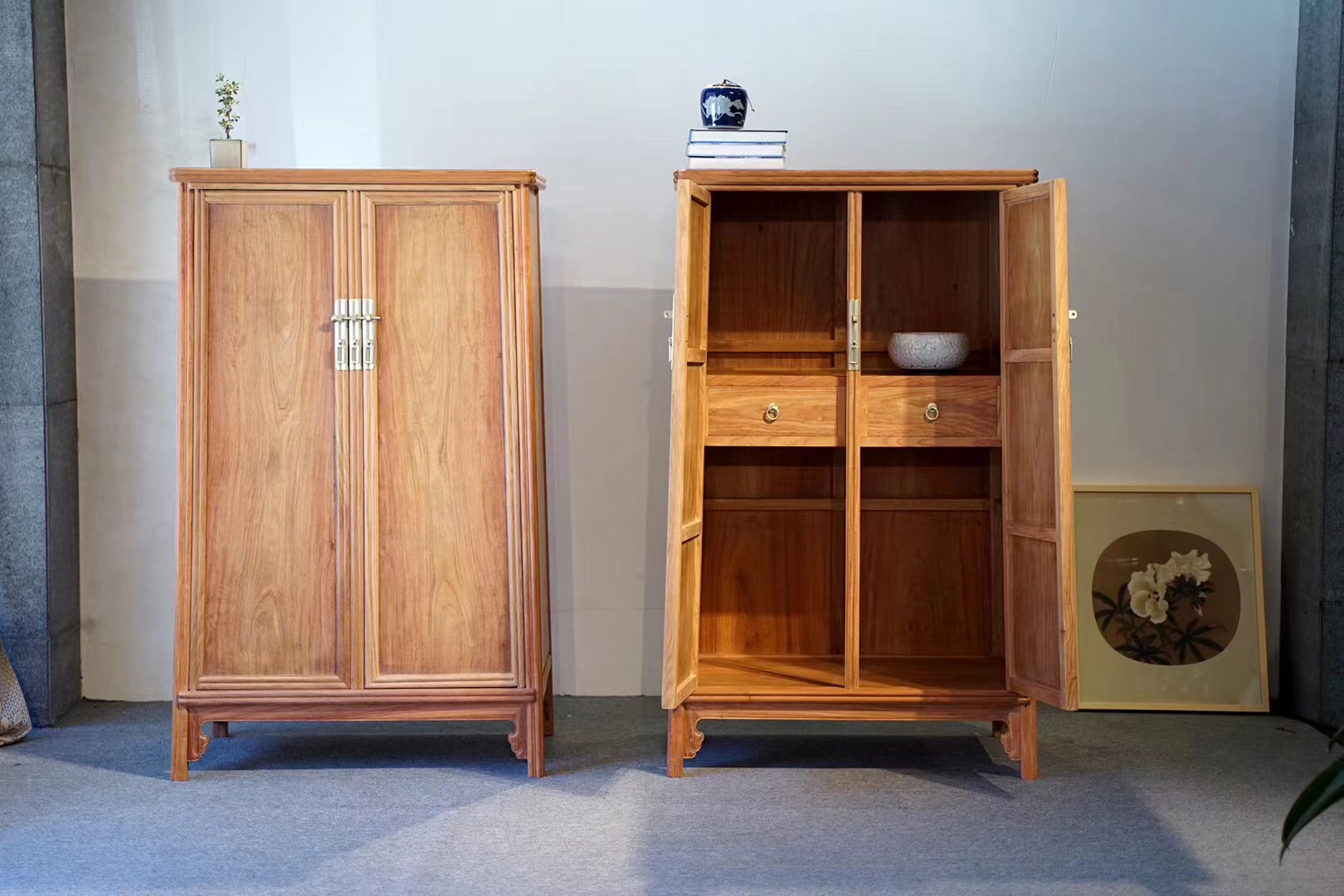 缅花61瓜棱腿圆角柜