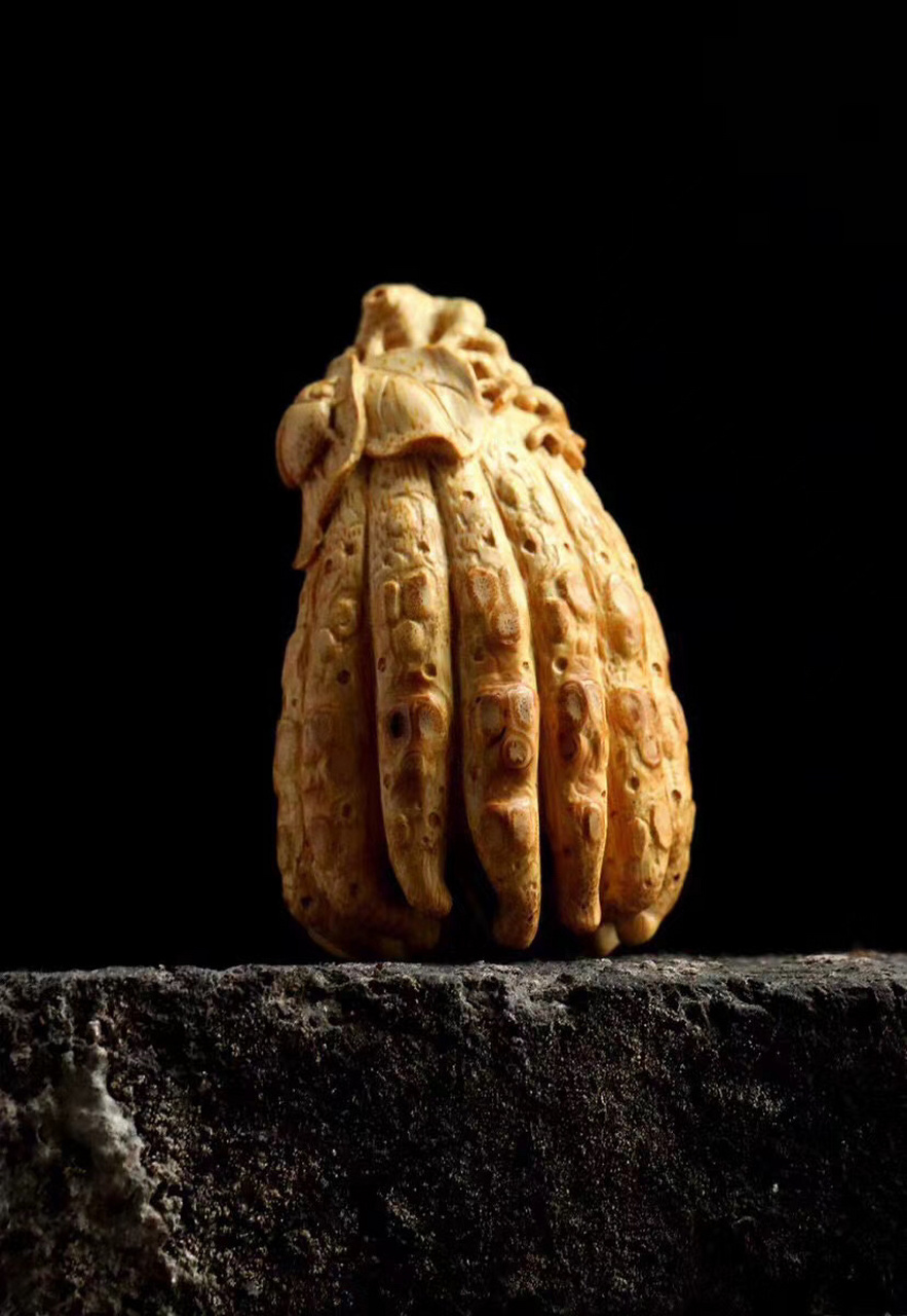 玉竹雕「佛手」  精选优质竹跟     满丁  名师本工     有福之手  雅