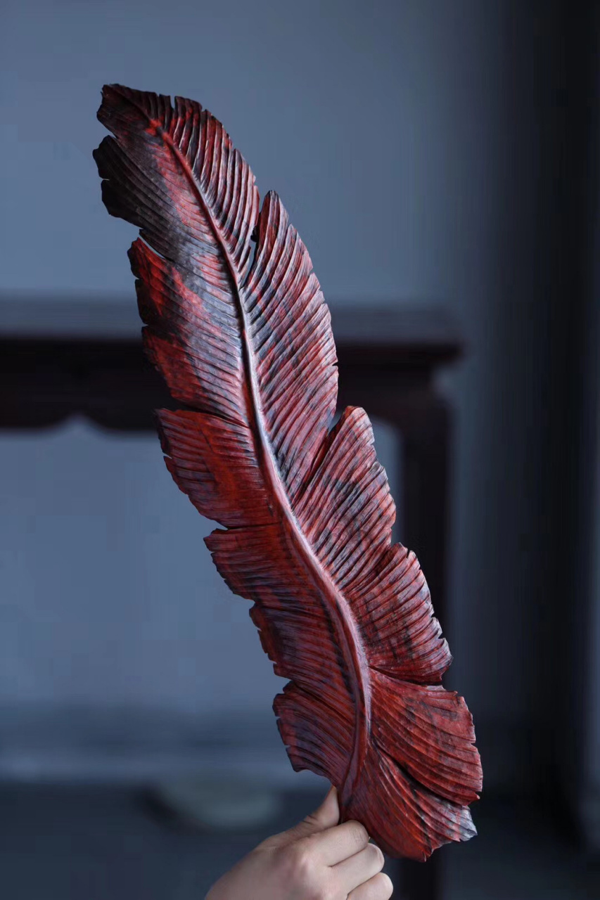 芭蕉 | 果盘  印度小叶紫檀整料手工雕刻 规格: 53.8×13.5×8.