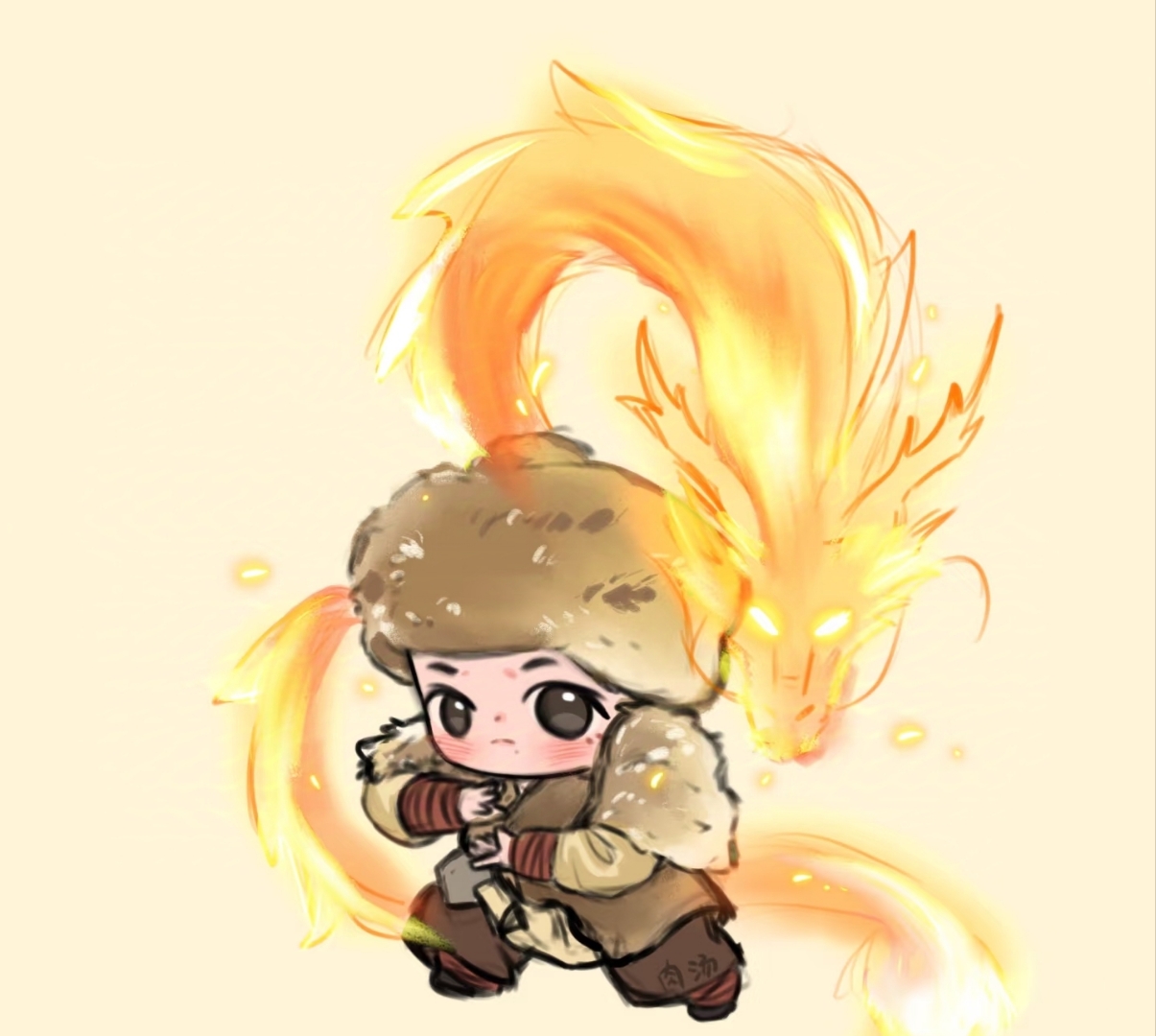 哈哈!q版郭靖郭大侠,这是降龙十八掌吧!