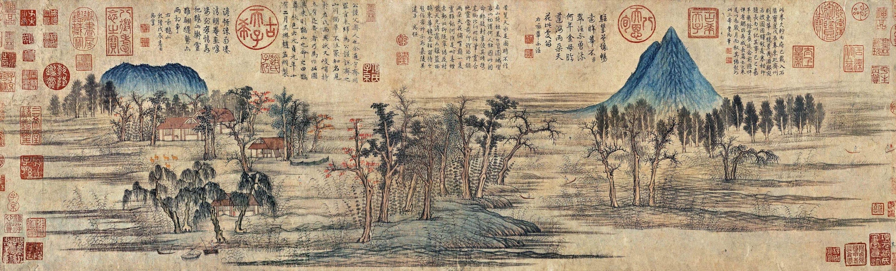 赵孟頫的鹊华烟雨图有两座山7215,分别是华不注和鹊山.