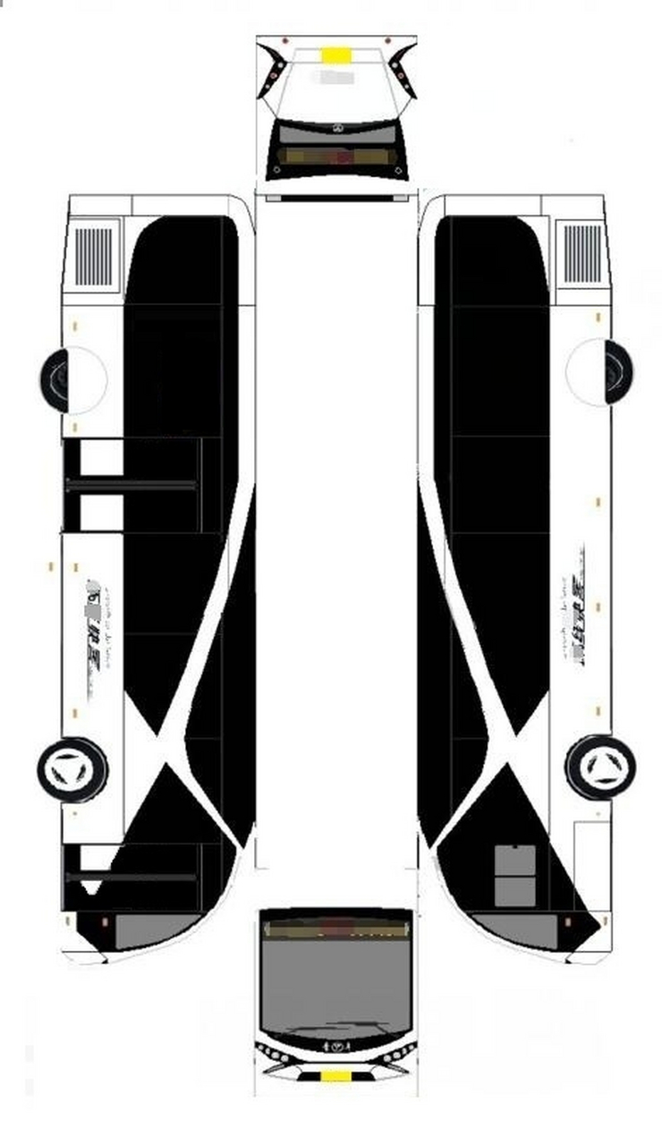 乌鲁木齐公交车纸模型图纸.