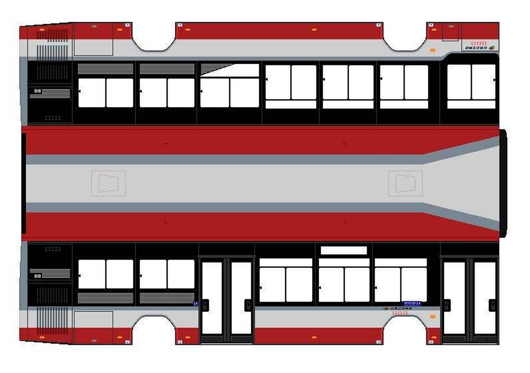 福田欧辉红鹰公交车纸模型图纸