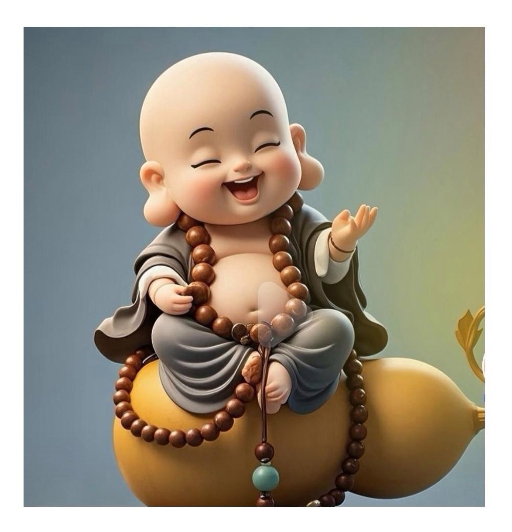 呵呵,这个小沙弥真是萌翻了,笑起来眼睛都眯成一条线,坐在那儿禅意