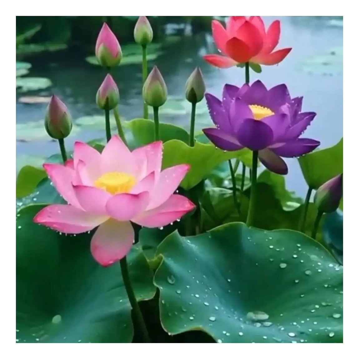 盛夏清风徐来荷花绽放仙妆素雅满塘芬芳花红叶鲜 妩媚多姿,娉婷袅娜